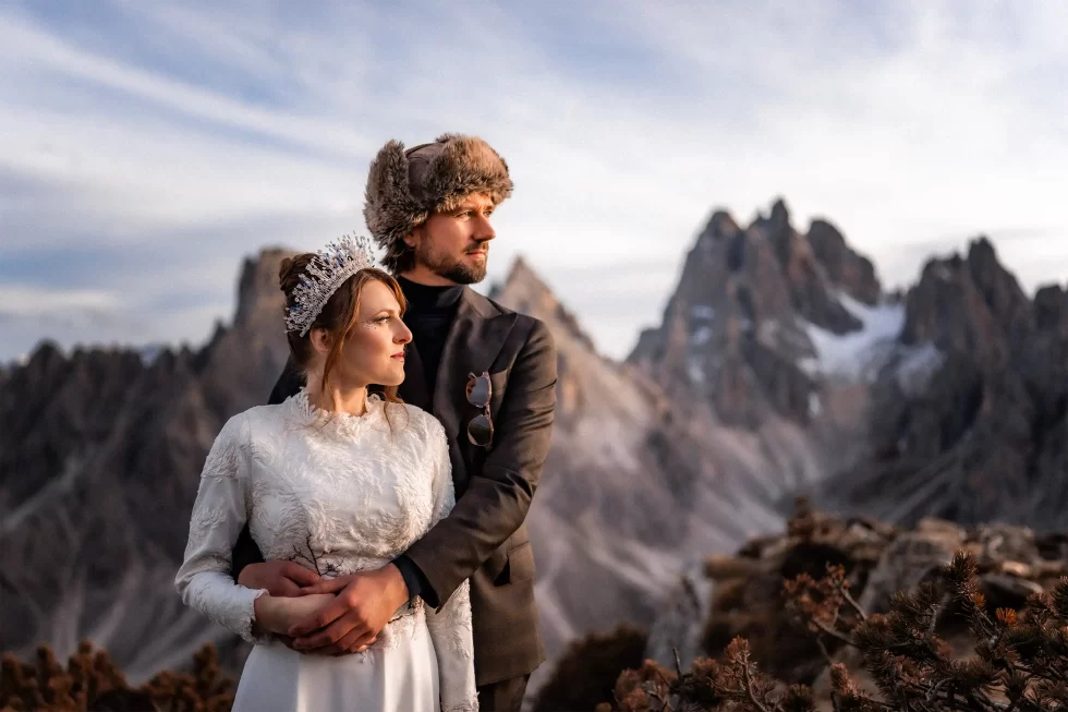 bride groom cadini misurina dolomites wedding
