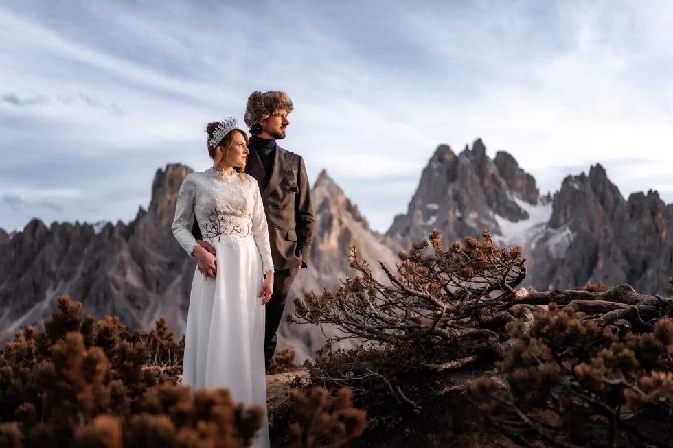 bride groom cadini misurina dolomites wedding day