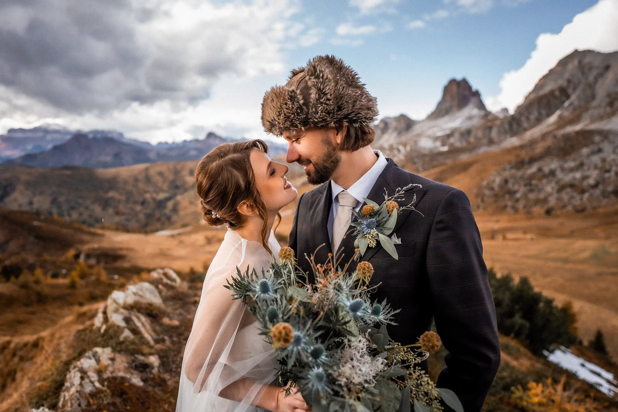 dolomites passo giau bride groom - posvatebni foceni